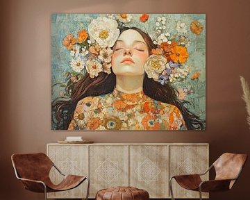 Floral portrait | Flowers by ARTEO Paintings