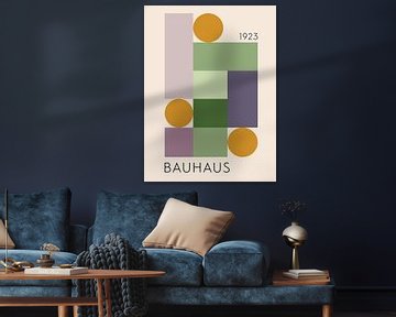 Bauhaus in groen, paars en goud van Hilde Remerie Photography and digital art