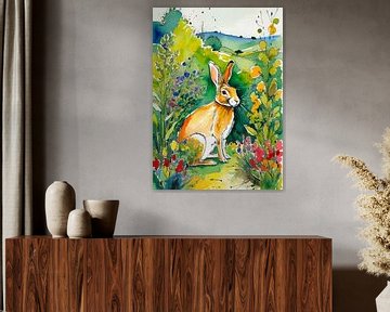 Europees Konijn Aquarel van MIROKKU