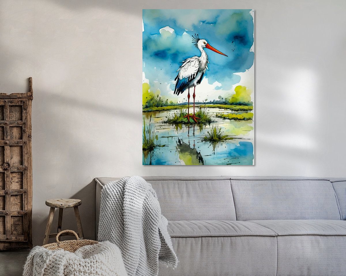 Voorbeeld van het werk in een kamer