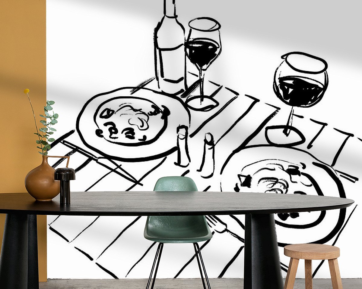 Voorbeeld van het werk in een kamer