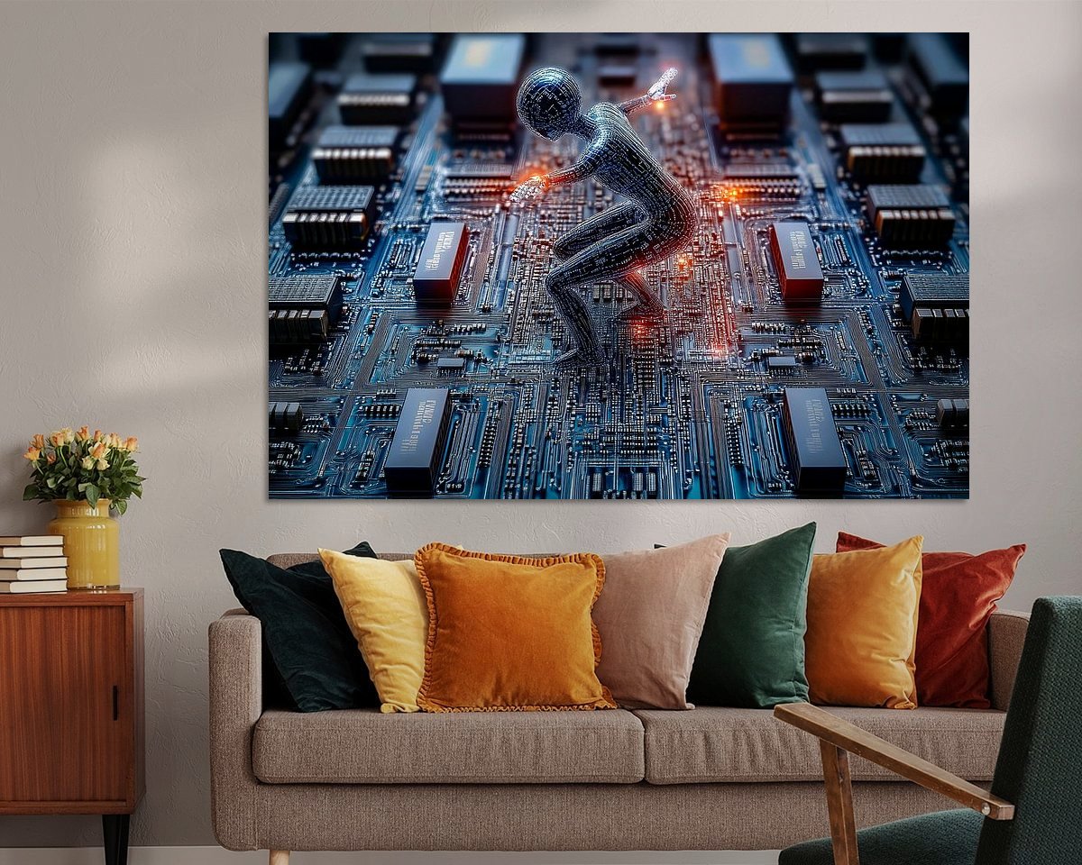 Voorbeeld van het werk in een kamer