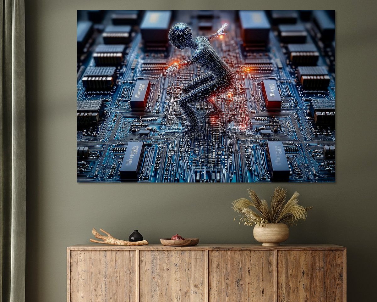 Voorbeeld van het werk in een kamer
