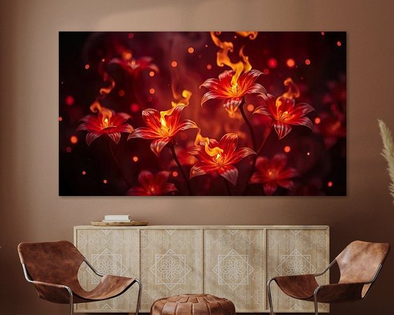 Voorbeeld van het werk in een kamer