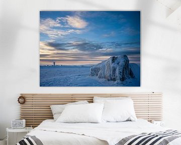 The Brockenstein on the Brocken summit in the Harz Mountains at sunrise by t.ART