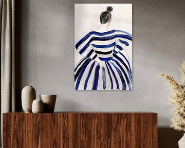 Vrouw in blauw van Artsy