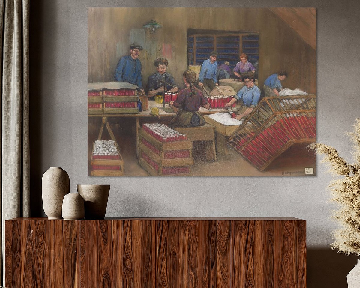 Voorbeeld van het werk in een kamer
