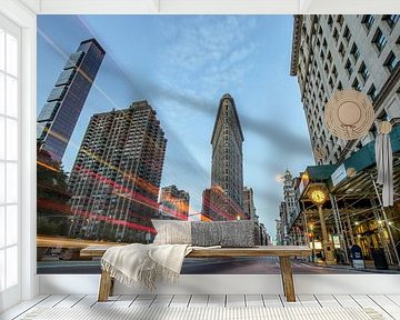 The Flatiron light trails by Photo Wall Decoration