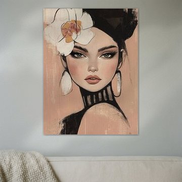 Modern portrait in terracotta, black and white by Carla Van Iersel