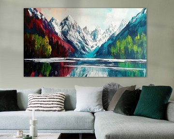 Bergsee mit Spiegelung in den Alpen von Frank Heinz
