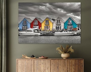Huizen aan zee kleurkey van Wuzitours Fotografie