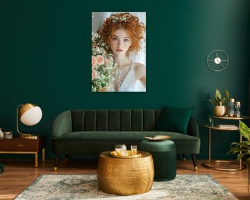 femme avec des fleurs métropolitaines