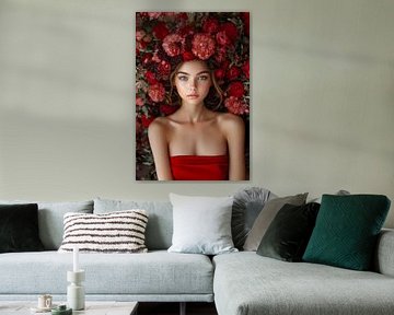 femme avec des fleurs métropolitaines