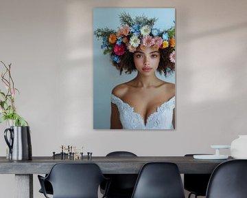 Frau mit Blumen Großstädterin