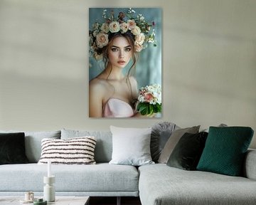 Frau mit Blumen Großstädterin