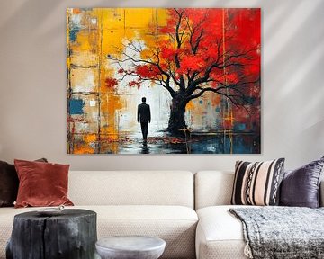Man bij een boom surrealistisch van The Photo Artist