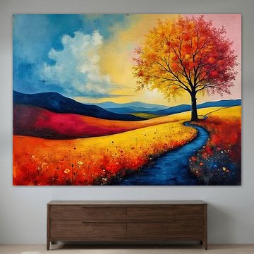 Abstrakte Landschaft mit schönen Farben