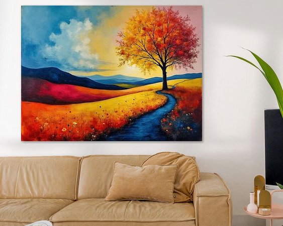 Voorbeeld van het werk in een kamer