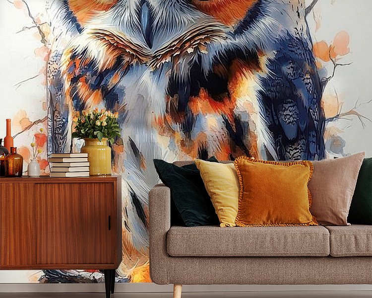 Voorbeeld van het werk in een kamer
