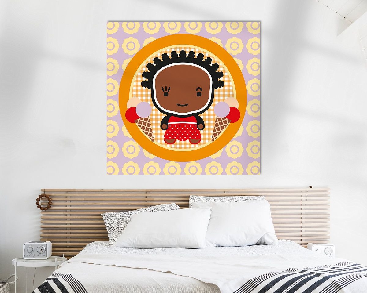 Voorbeeld van het werk in een kamer