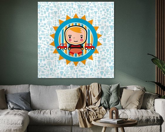 Voorbeeld van het werk in een kamer