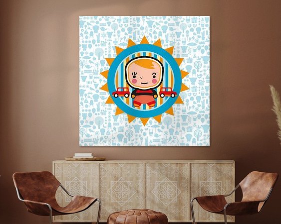 Voorbeeld van het werk in een kamer