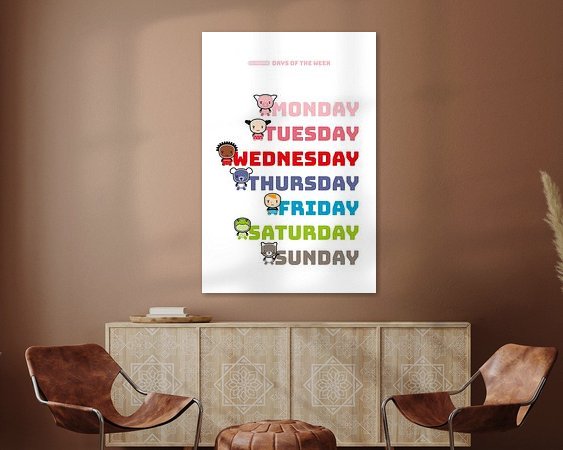 Voorbeeld van het werk in een kamer