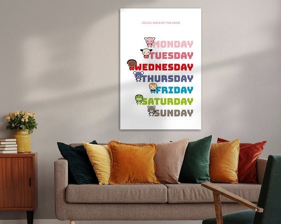 Voorbeeld van het werk in een kamer