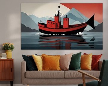 Boat with fish fin by Nick Wendt