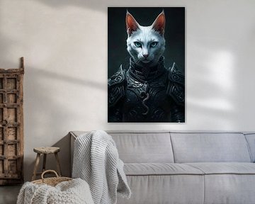 Portret van een kat in harnas - Tierwelt #21 van Liona Toussaint
