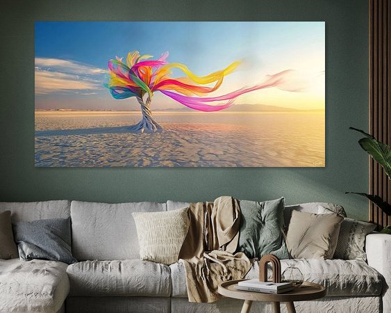 Voorbeeld van het werk in een kamer