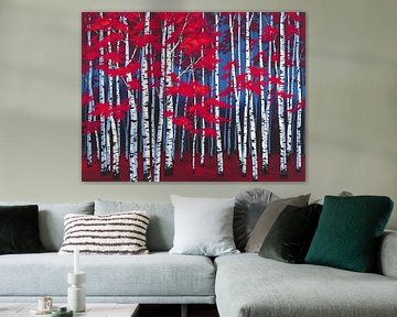 Karmozijnrood baldakijn van Artistic