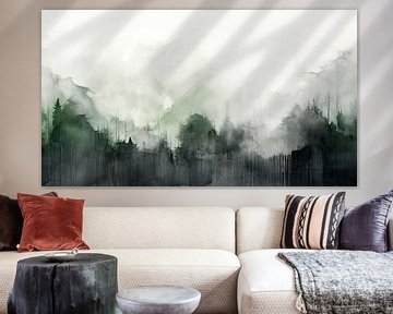 Minimalist Mountain Art - Impression d'art à l'aquarelle