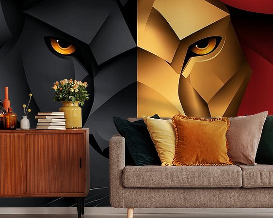 Voorbeeld van het werk in een kamer