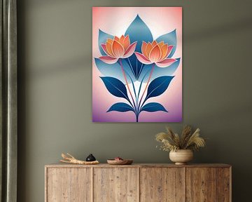Tweeling Lotus Bloei van Artistic