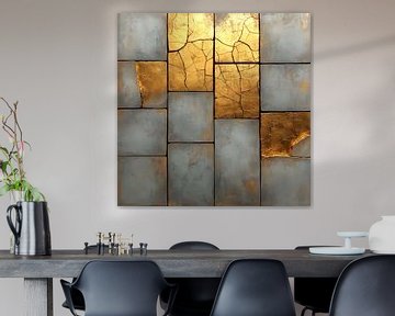 Textured Symmetry - Fractured Gold van byRenzo