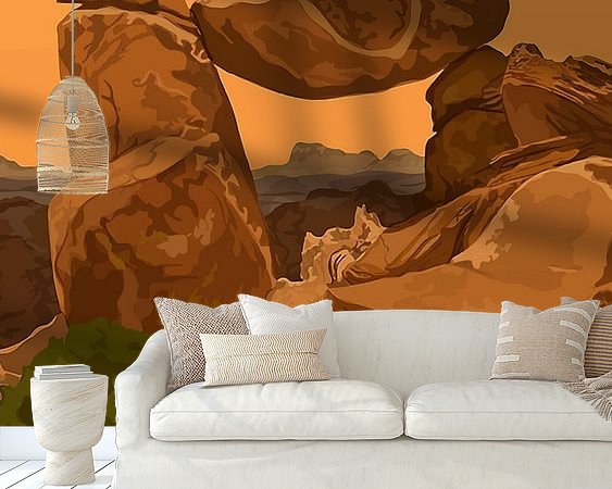 Voorbeeld van het werk in een kamer