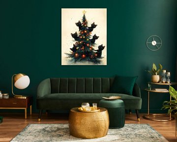 Festliche Katzen und der Weihnachtsbaum