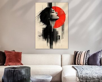 Ein Porträt in Rot und Schwarz