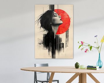 Ein Porträt in Rot und Schwarz