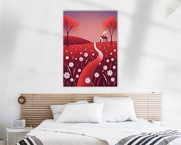 Crimson weide retraite van Artistic