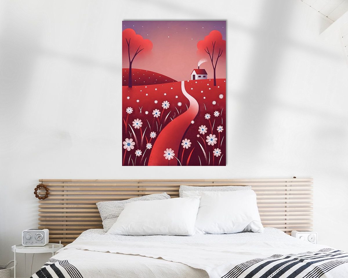 Voorbeeld van het werk in een kamer