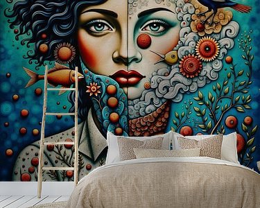 Voorbeeld van het werk in een kamer