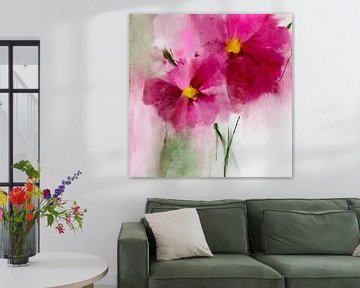 Bloemen in cyclaamrose. van annemiek art