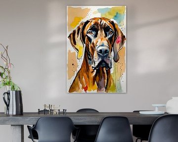 Deense dog aquarel van MIROKKU