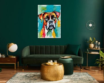 Boxer Hond Aquarel van MIROKKU