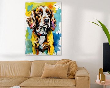 Engelse Cocker Spaniel aquarel van MIROKKU