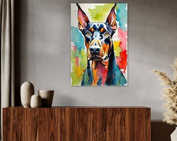Doberman aquarel 1 van MIROKKU