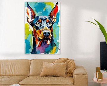 Doberman aquarel 2 van MIROKKU