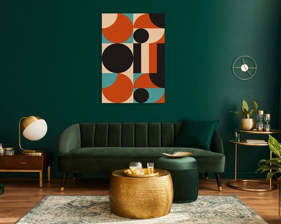 Voorbeeld van het werk in een kamer